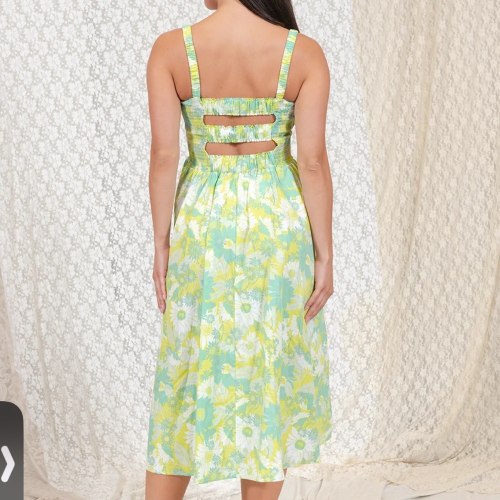 Coco and Jaimeson | Floral Smocked Midi Dress. Printed Poplin Pattern - Picture 2 of 9